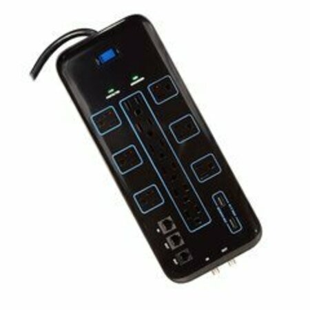 SWE-TECH 3C 12-Outlet surge protector, 2 USB Charge Ports2.1A, 4200 Joules FWT51W1-32206